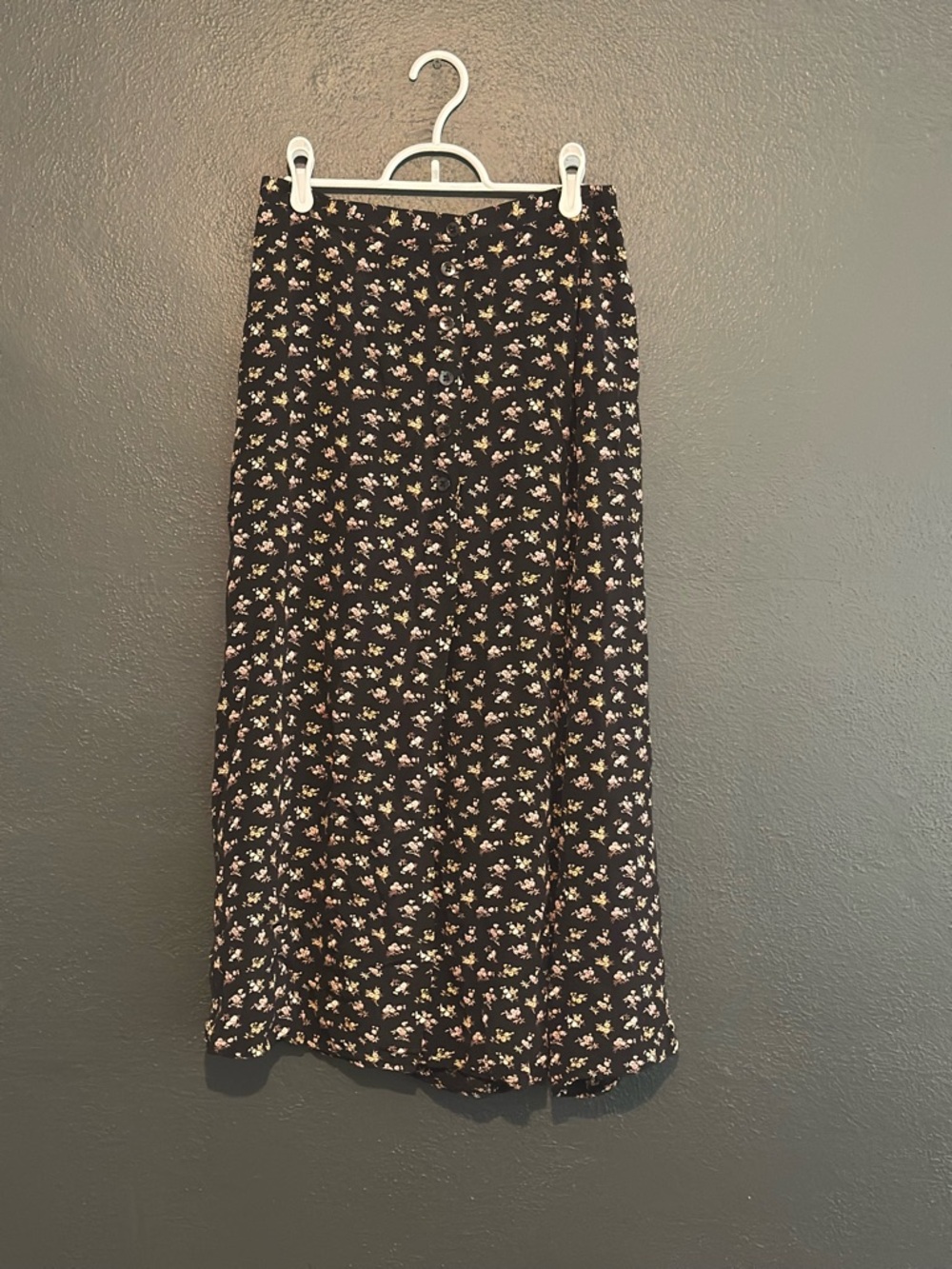 Black Floral Maxi Skirt - Women's A-Line Flow